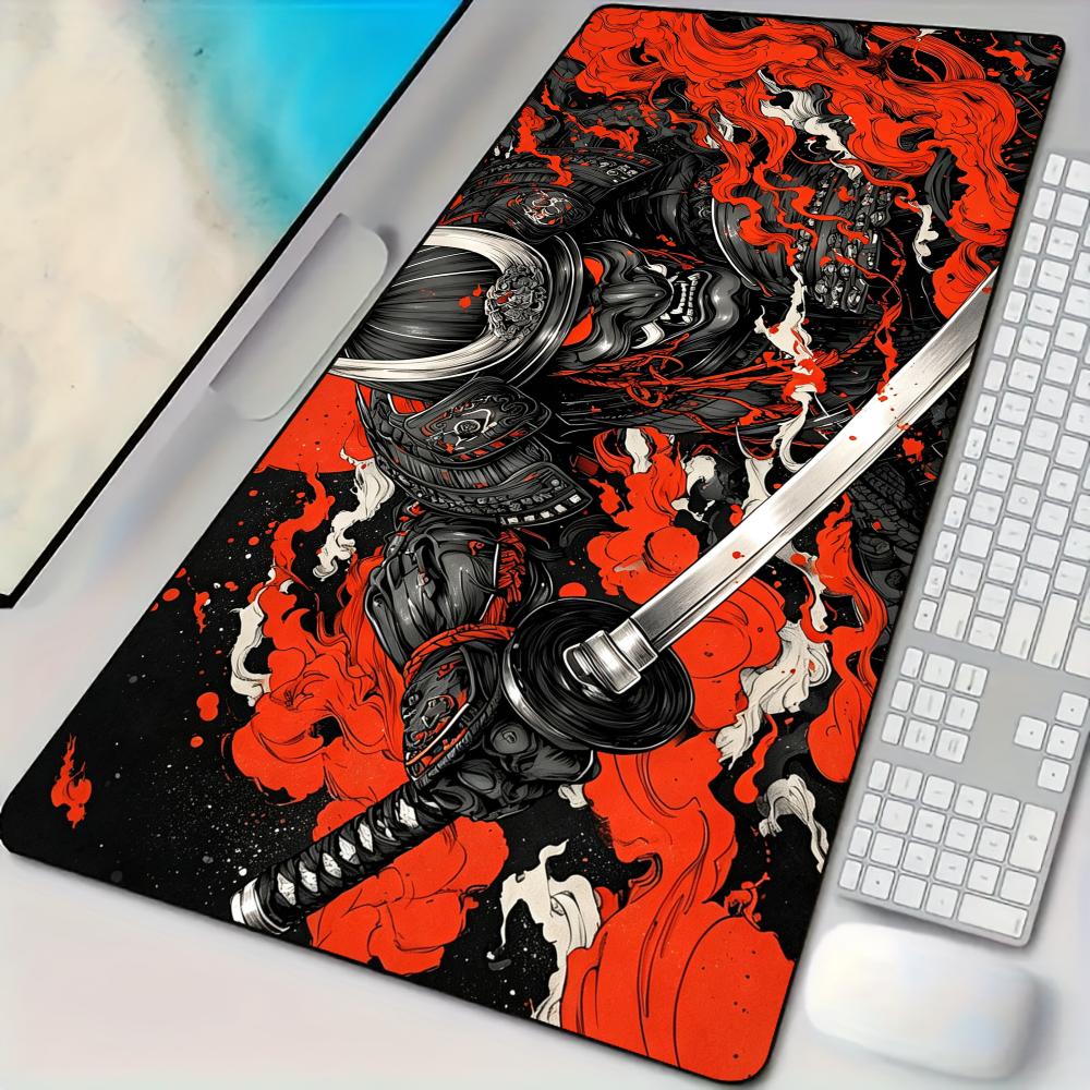 Pc Gaming Lounge - Fierce Oni Warrior Mouse Pad Desk