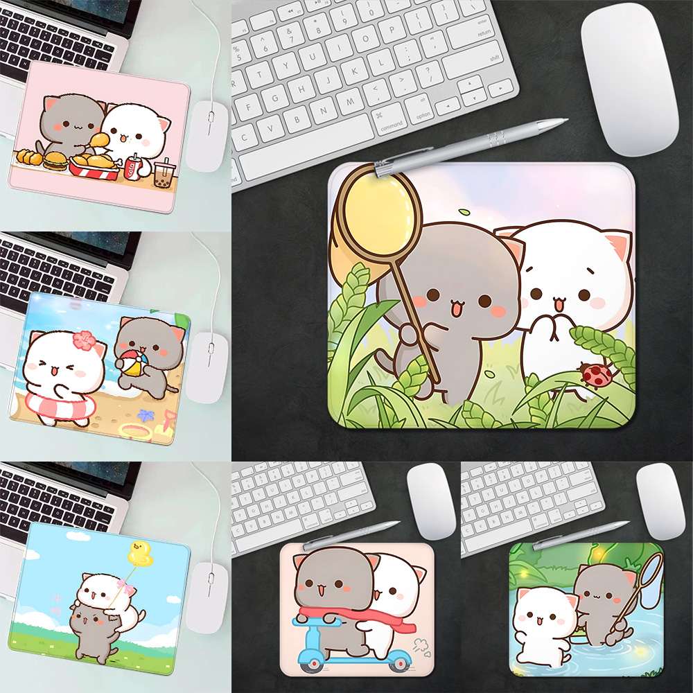Pc Gaming Lounge - Peach Mochi Cat Gaming Mouse Pad