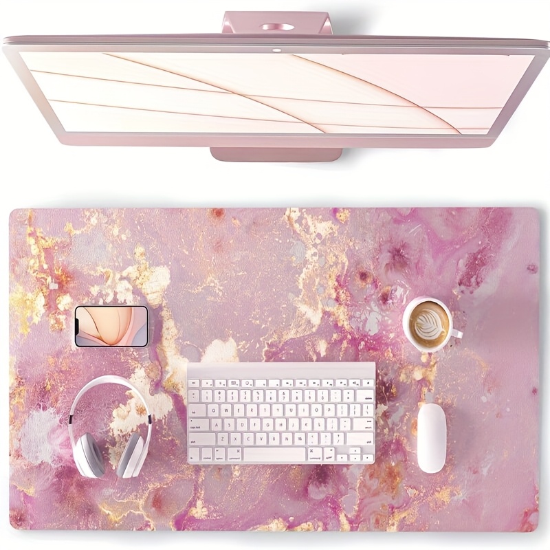 Large Pink Marble Desk Mat Rub - Pc Gaming Pink review and price
