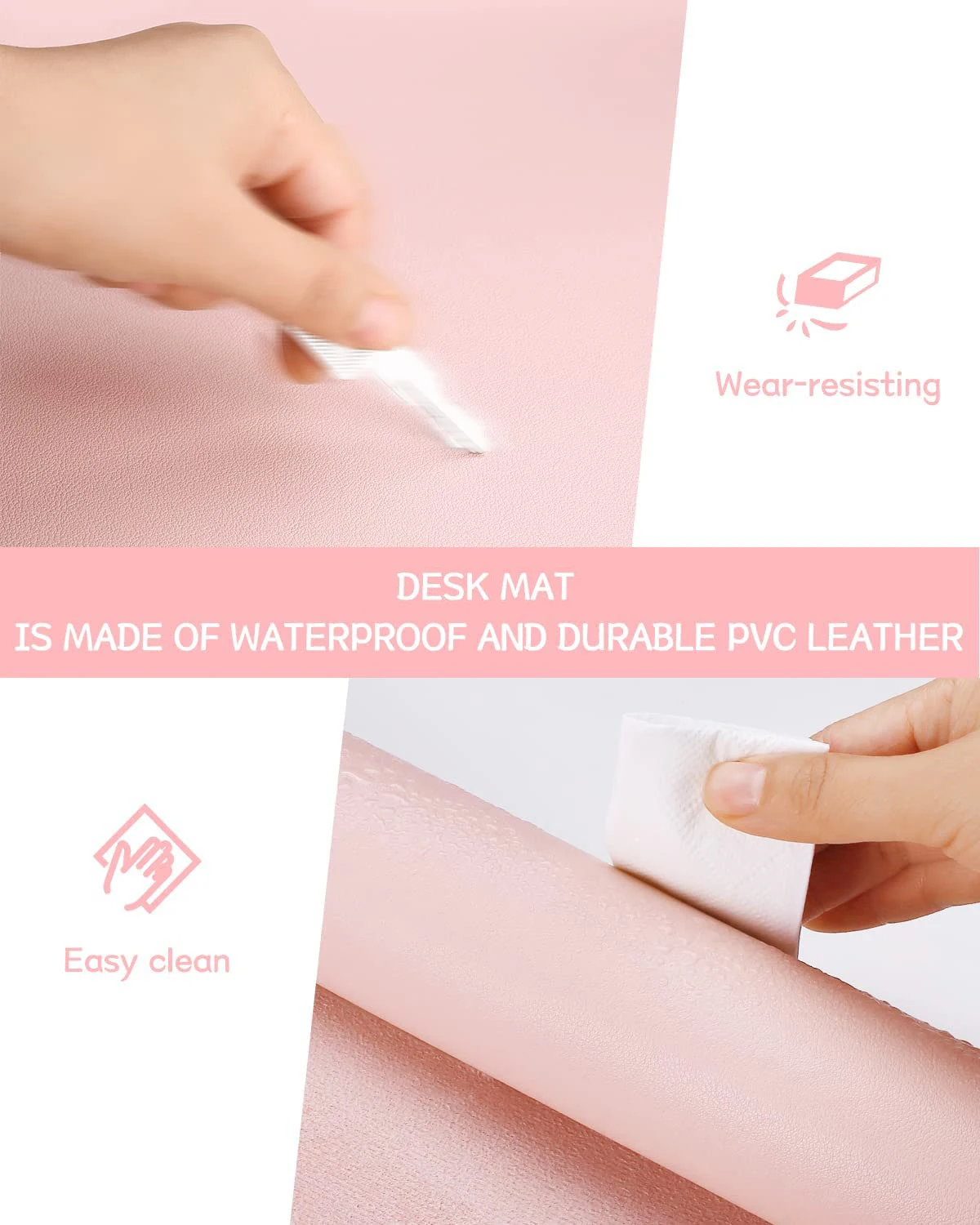 Desk Mat Waterproof PVC Mouse  - Pc Gaming Pink review and price