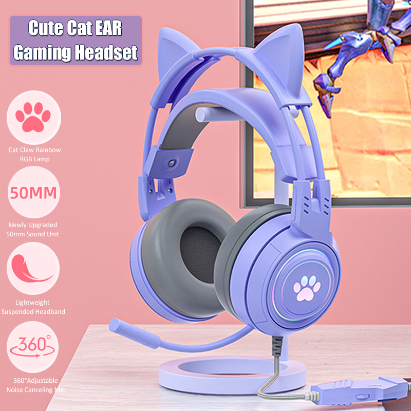 Cute Cat Ear Gaming Headphones - Pc Gaming Pink review and price