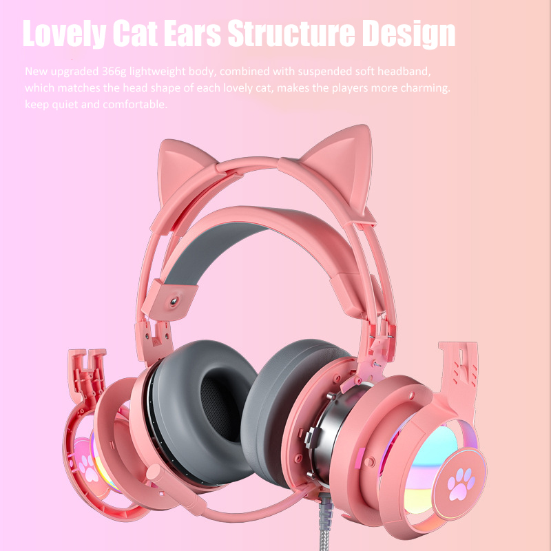 Cute Cat Ear Gaming Headphones - Pc Gaming Pink review and price