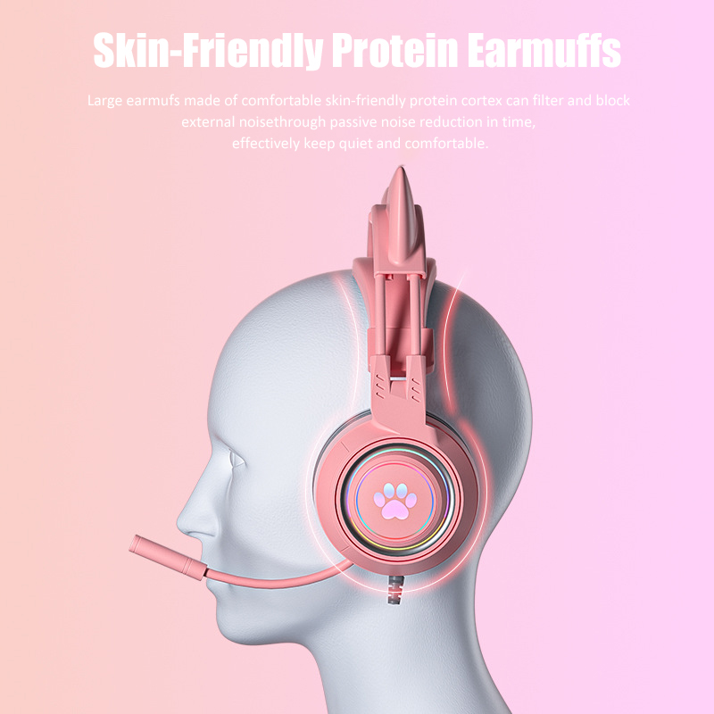 Cute Cat Ear Gaming Headphones - Pc Gaming Pink review and price